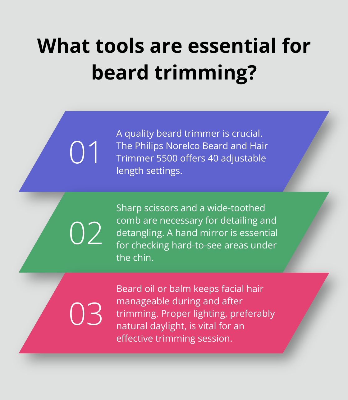 Infographic: What tools are essential for beard trimming? - how to trim bottom of beard