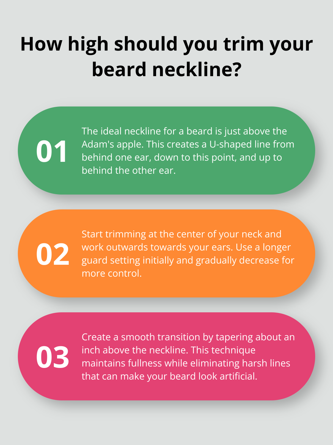 Infographic: How high should you trim your beard neckline?