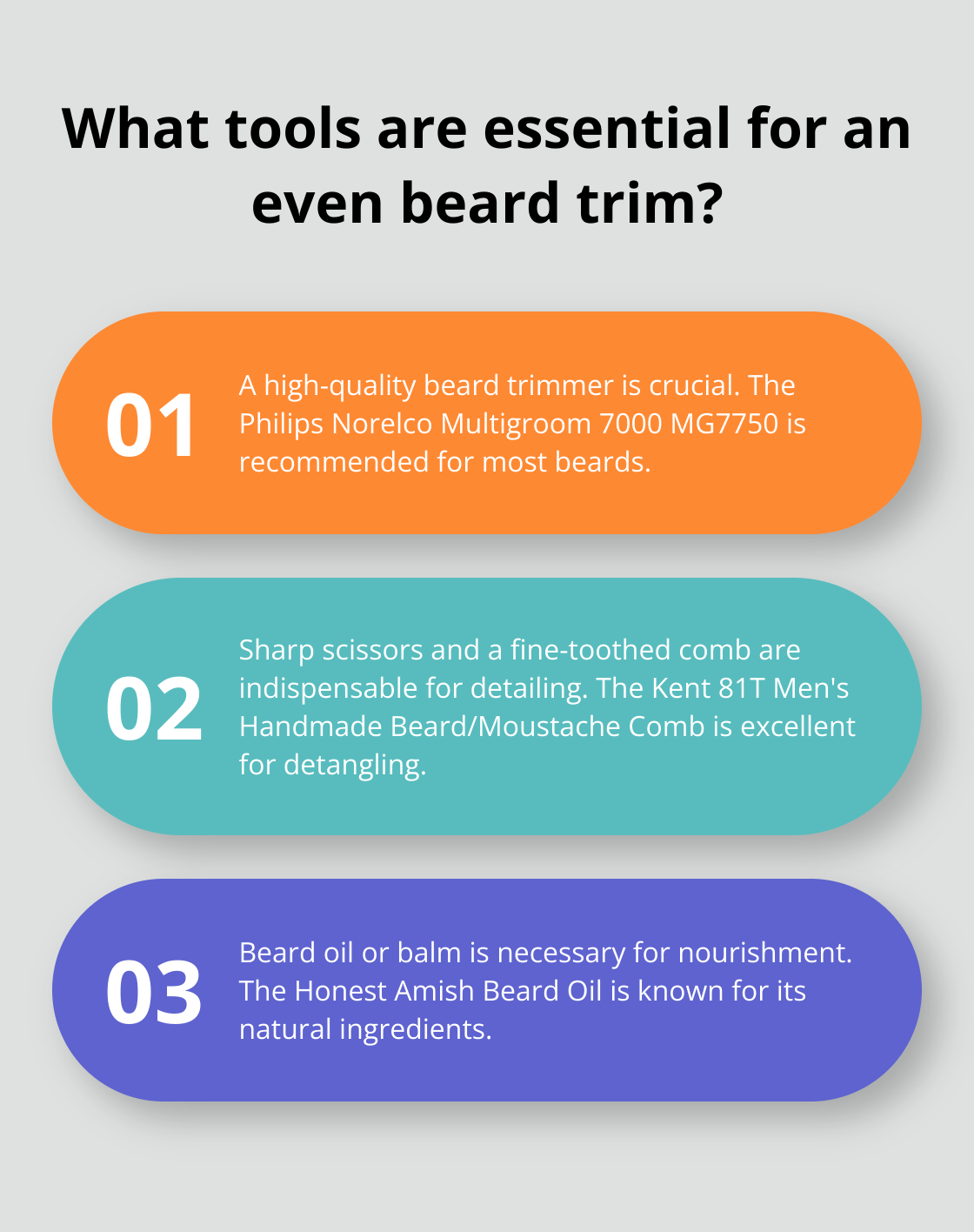 Infographic: What tools are essential for an even beard trim? - how to trim your beard evenly