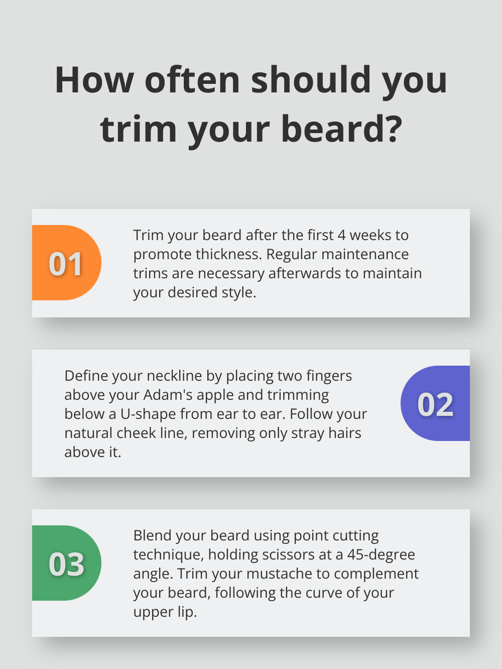Infographic: How often should you trim your beard? - how to trim your beard with scissors
