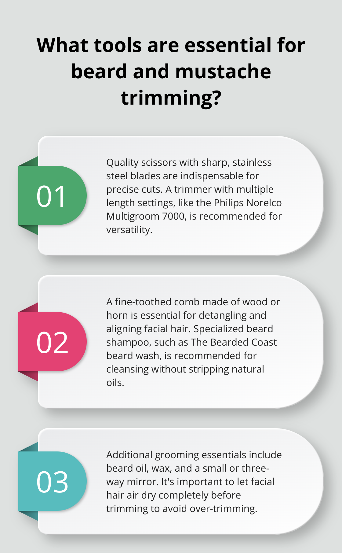 Infographic: What tools are essential for beard and mustache trimming? - how to trim your mustache with a beard