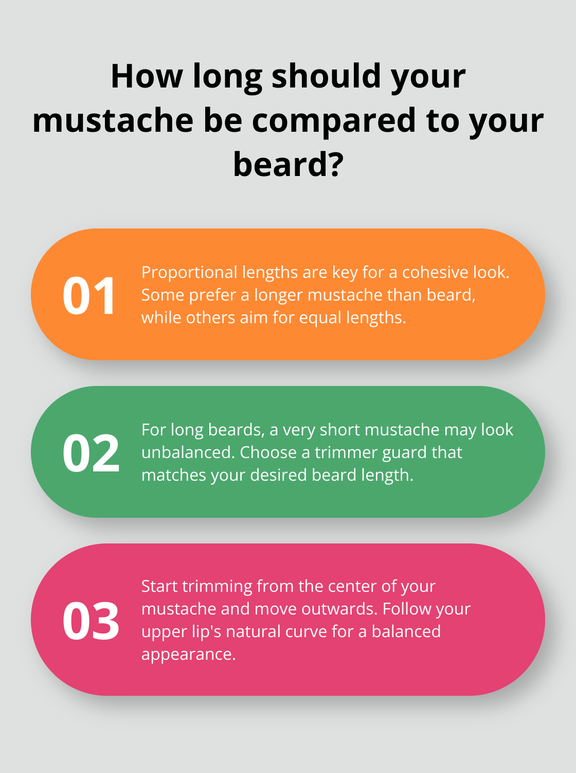 Infographic: How long should your mustache be compared to your beard?