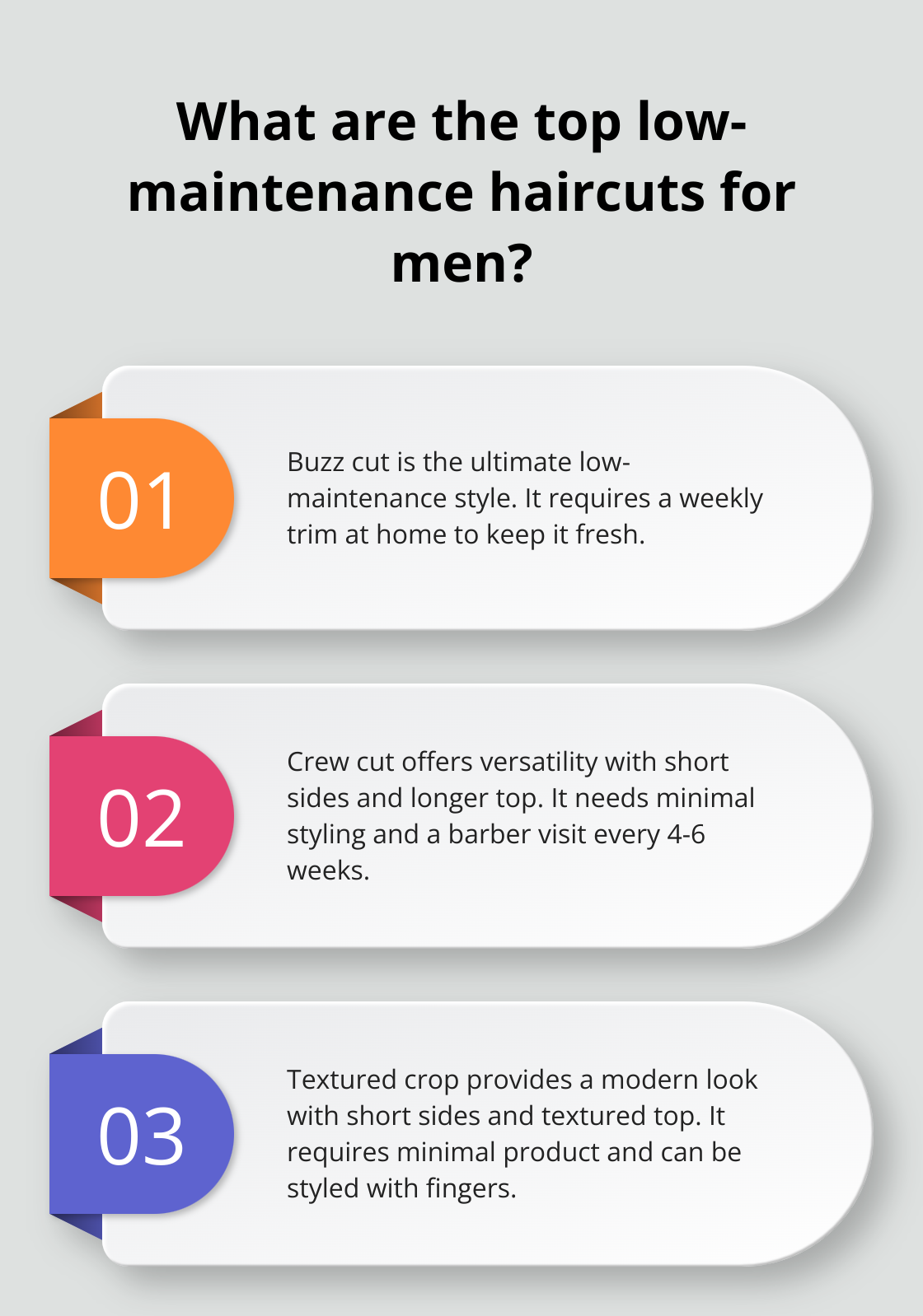 Infographic: What are the top low-maintenance haircuts for men? - simple mens haircuts