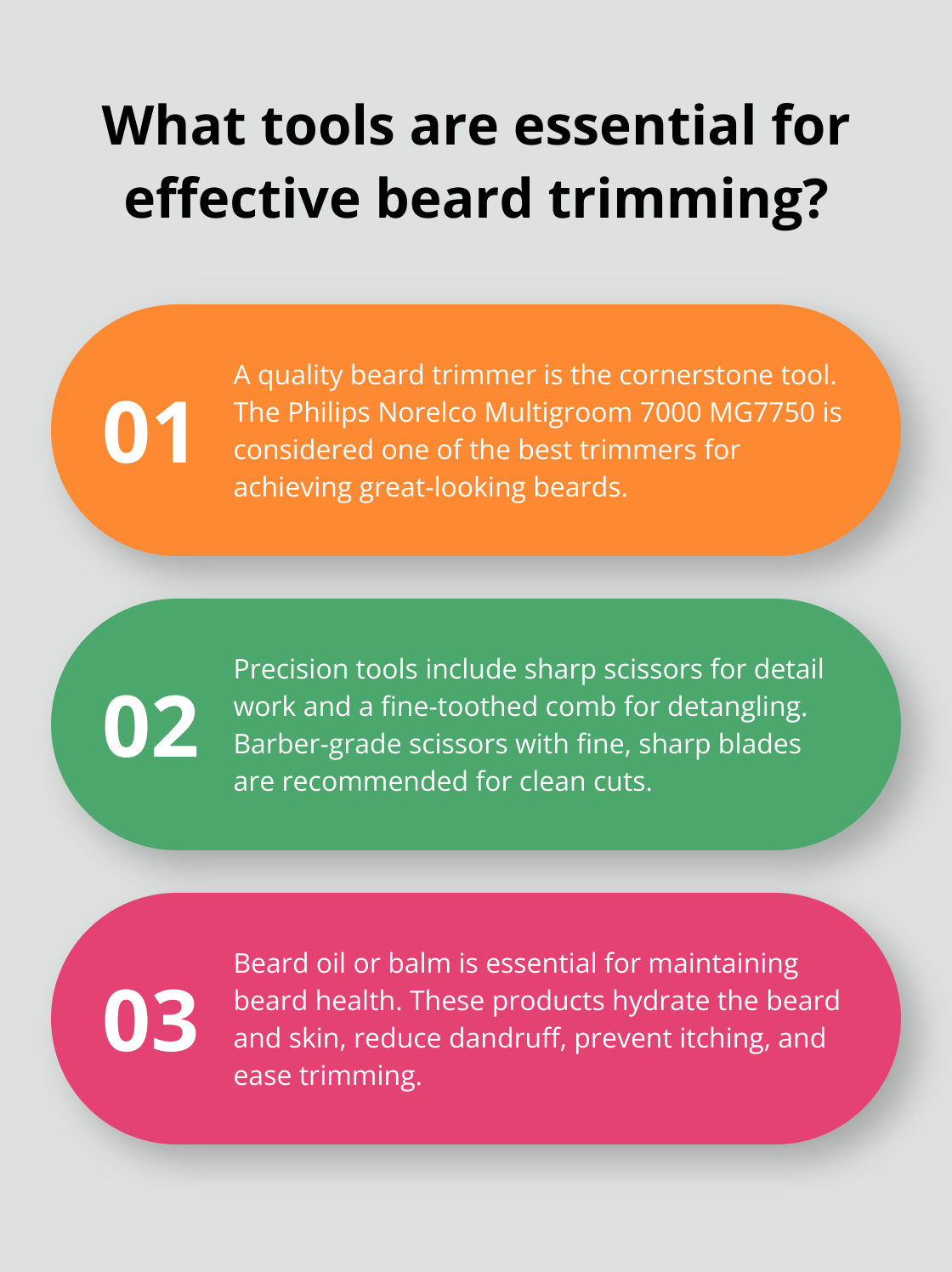 Infographic: What tools are essential for effective beard trimming?